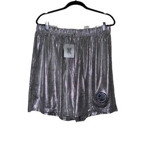 NWT Women's Savage X Fenty Metallic Silver Shorts Chain Reaction Streetwear Sz L
